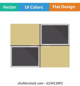 Wall cabinet icon. Flat design. Vector illustration.
