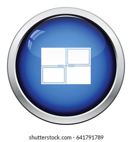 Wall cabinet icon. Glossy button design. Vector illustration.