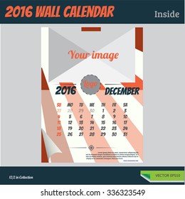 Wall Calendar 2016 Vector Retro Vintage style collections.