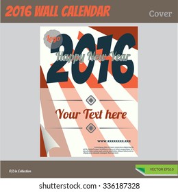 Wall Calendar 2016 Vector Vintage style collections cover.