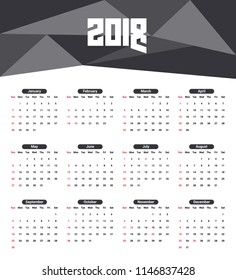 Wall calendar 2018 