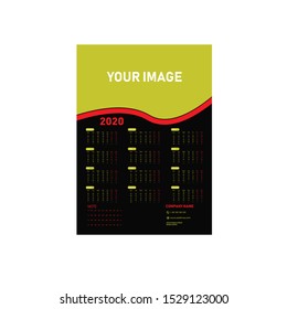 wall calendar 2020  modern template 