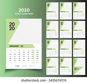 wall calendar 2020 template design