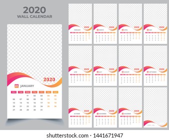 Wall Calendar 2020 Template Design