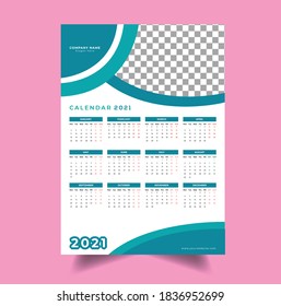 Wall Calendar 2021 Design Template Layout