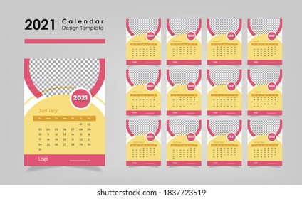 Wall Calendar 2021, Restaurant Shop Calendar Design.