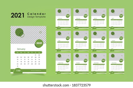 Wall Calendar 2021, Restaurant Shop Calendar Design.