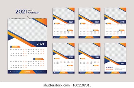 Wall Calendar 2021 Template, Calendar 2021