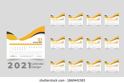 wall calendar 2021 template design,
New year wall calendar design. Modern colorful wall calendar design for business or personal use
