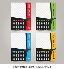 Wall Calendar 2021 Template Vector