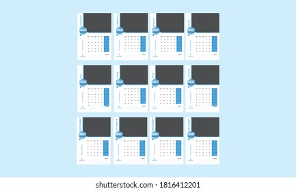 Wall Calendar 2021 - vector Design