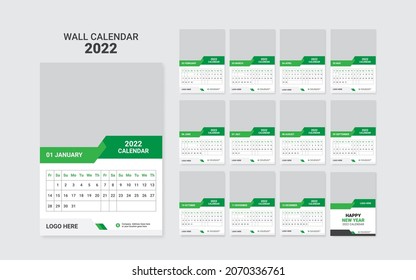 wall calendar 2022 or 2022 date planner Template. use wall calendar, new year, company, month, stationery, corporate, planner.