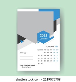 Wall Calendar 2022 design print template