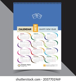 Wall Calendar 2022 Design Template
