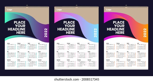 Wall Calendar 2022 Design with vector