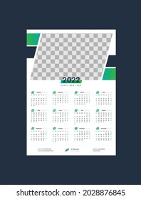 Plantilla del Calendario Parcial 2022, Calendario de pared de 1 página 2022