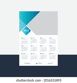 Diseño de plantillas de calendario de pared 2022