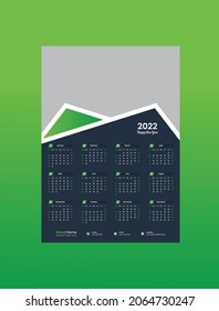Wall Calendar 2022 Template Design