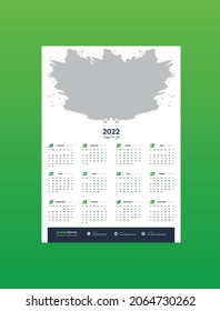 Diseño de plantillas de calendario de pared 2022