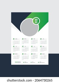 Diseño de plantillas de calendario de pared 2022