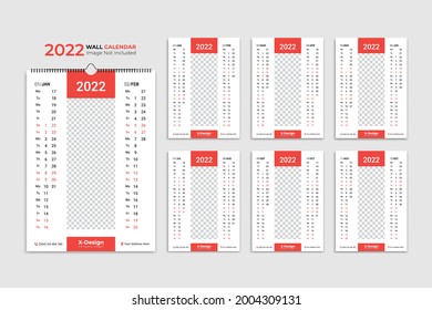 Wall calendar 2022 yearly planner with all months school and company schedule