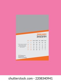 Wall calendar 2023 create by adobe illustrator 