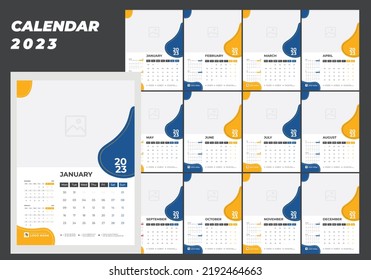 wall Calendar 2023 design, Calendar 2023 template, September 2023 template, Desk calendar 2023 year on gold backgrounds luxurious concept, Wall calendar design, planner, advertisement, printing media,