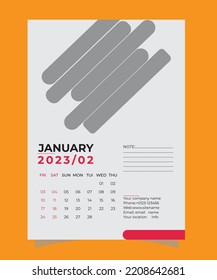 Wall calendar 2023 .it make adobe illustrator 