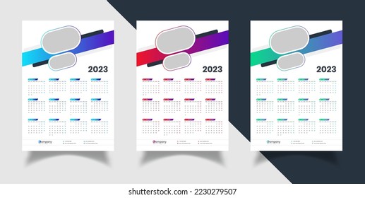 Wall Calendar 2023 Or One Page Wall Calendar 2023