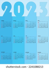 wall calendar 2023. simple calendar. wall calendar. year 2023. 