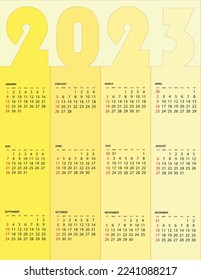 wall calendar 2023. simple calendar. wall calendar. year 2023. 