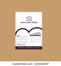 wall calendar 2023 template background design 