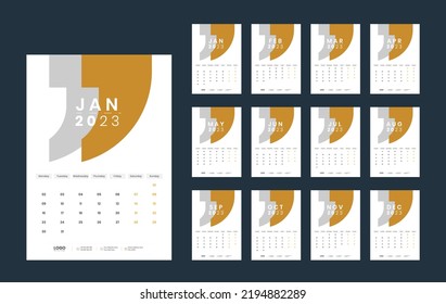 Diseño de plantillas de Calendario Parcial 2023