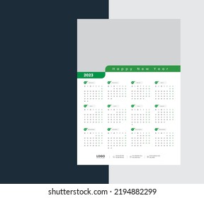 Wall Calendar 2023 Template Design