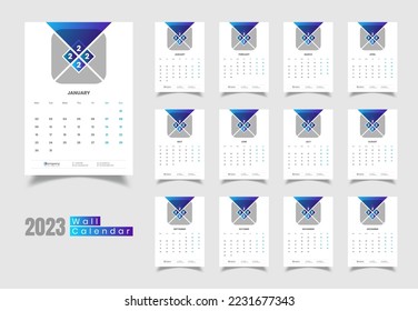 Wall Calendar 2023 Template Design, Calendar Design 2023