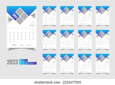 Wall Calendar 2023 Vorlagendesign, Kalenderdesign 2023
