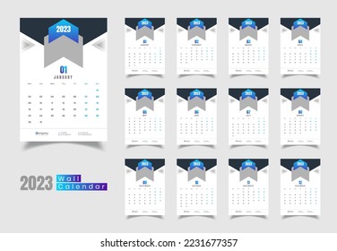 Diseño de plantillas de Calendario Paralelo 2023, Diseño de calendario 2023