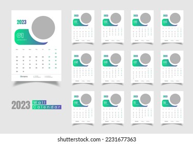 Wall Calendar 2023 Template Design, Calendar Design 2023