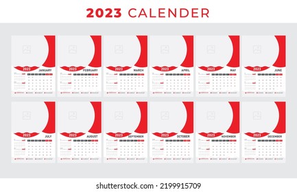 Wall Calendar 2023 Jahresplanervorlage