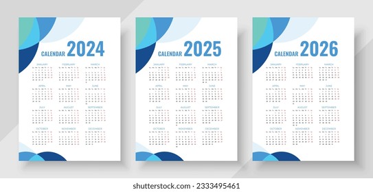 Wall Calendar 2024 2025 2026
