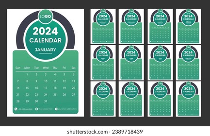 wall calendar 2024 Design,monthly planner design Template calendar ,Calendar planner in A4 