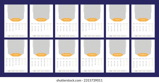 Wandkalender 2024 - Vorlagendesign