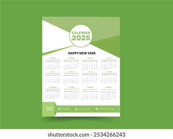 Wall Calendar 2025 diseño de Plantilla