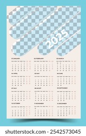 Wall Calendar 2025 Template Design