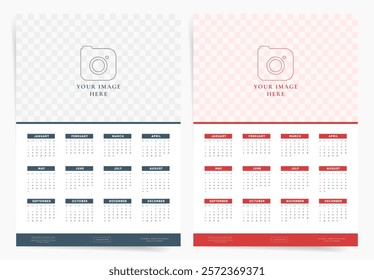 Wall Calendar 2026, 2026 Customizable A4 Wall Calendar Templates, Add Your Image Design, Minimal and Modern Annual Planner, Editable and Printable