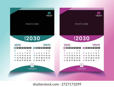 amostra de design exclusivo de limpeza de calendário de parede