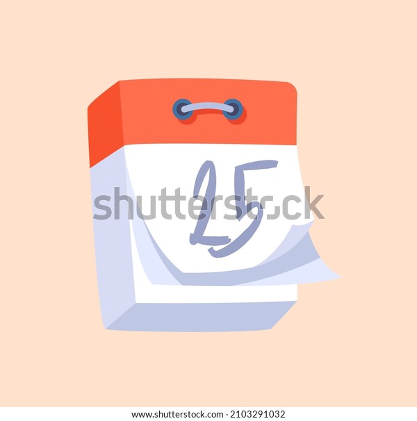 Wall calendar concept. Colorful sticker with\
pieces of paper with written days of month or season of year.\
Countdown time. Time management and work planning. Cartoon flat\
vector illustration