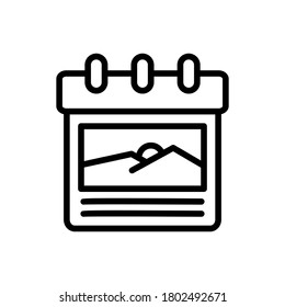 Wall Calendar (Calendar and Date) icon outline vector. isolated on white background