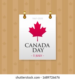 Calendario mural con fecha del 1 de julio, Día de Canadá 