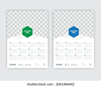 Wall calendar design 2022, Calendar design layout 2022, Modern, elegant calendar design